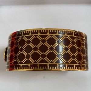 Halcyon Days bangle gold and chocolate brown